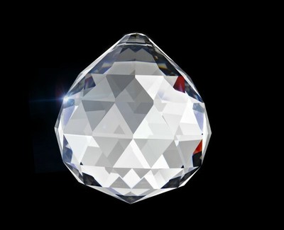 Asfour Crystal 701 Clear Crystal Ball Prism, 40 Mm, 1 Hole , Box Of 40 Pieces (639476457096)