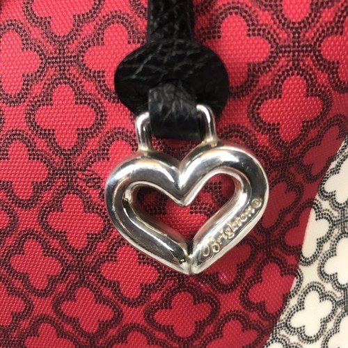 BRIGHTON Shopper Tote Bag LOVE YOU MORE Purse w/ Red Heart - Vinyl/Leather - Picture 5 of 15
