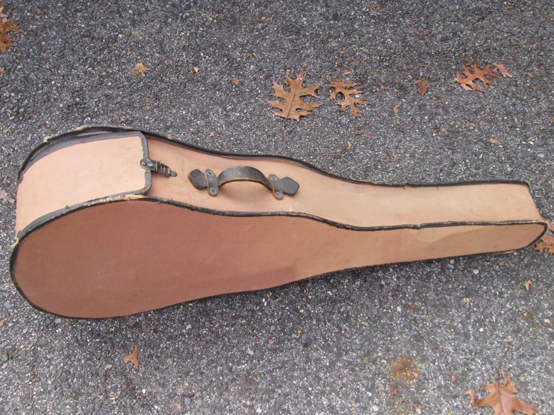 Vintage '30s CANVAS COVER CHIPBOARD TRAP DOOR Parlor Guitar CASE - RARE SURVIVOR