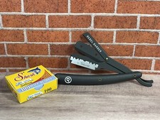 Classic Professional Barber Straight Razor Japanese Stainless Steel Black