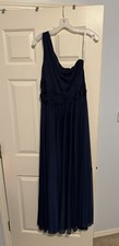 Navy Dress For Women / Asymmetrical / Floor Length / Wedding Or Prom