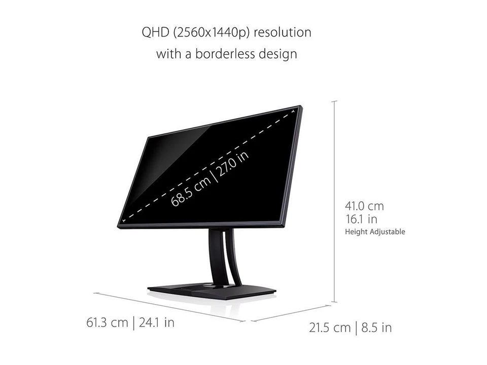 ViewSonic VP2768a 27 Inch Premium IPS 1440p Monitor with Advanced Ergonomics, Co - Image 2 of 4