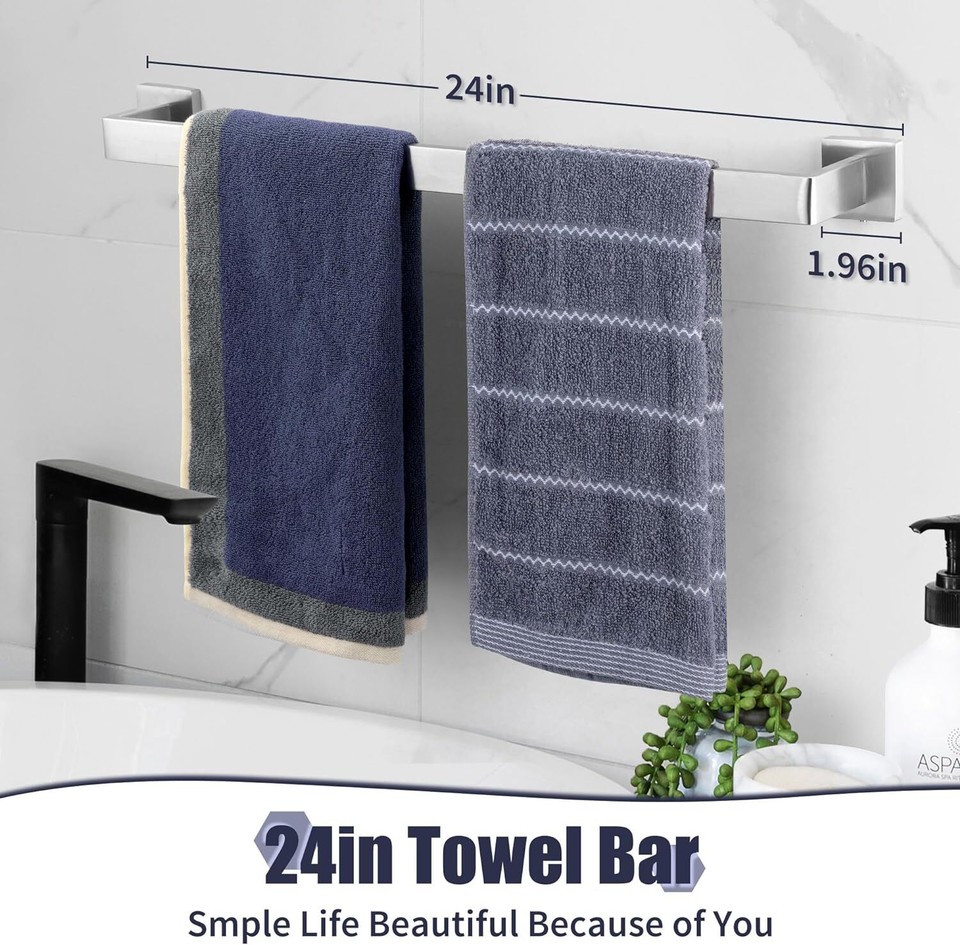 10-Pieces Brushed Silver Bathroom Accessories Set, Stainless | eBay