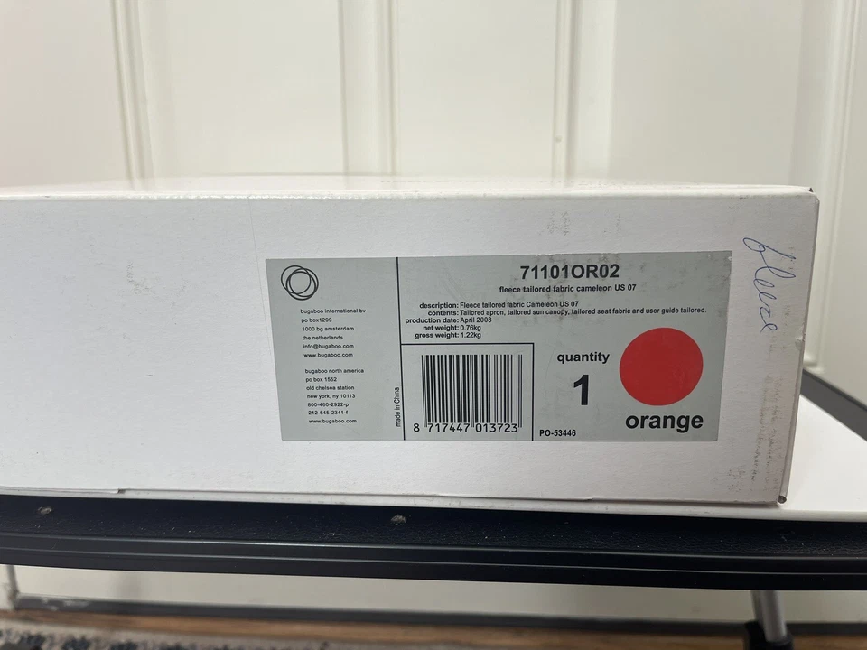 Bugaboo Cameleon Fleece Tailored Fabric Set 3 in 1 Orange Canopy Apron Seat - Image 2 of 4