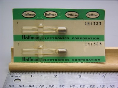 2 Vintage Hoffman 1N1323 60V 150mA Reference Diodes In Original Packaging