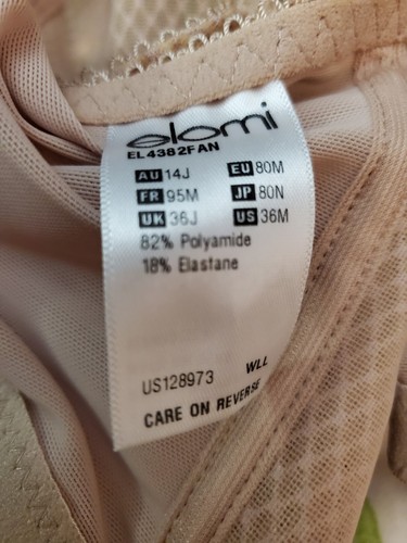 Elomi Women's Charley Stretch Plunge Bra Racerback Option Sz 36M US NWT $68 RP - Picture 5 of 5