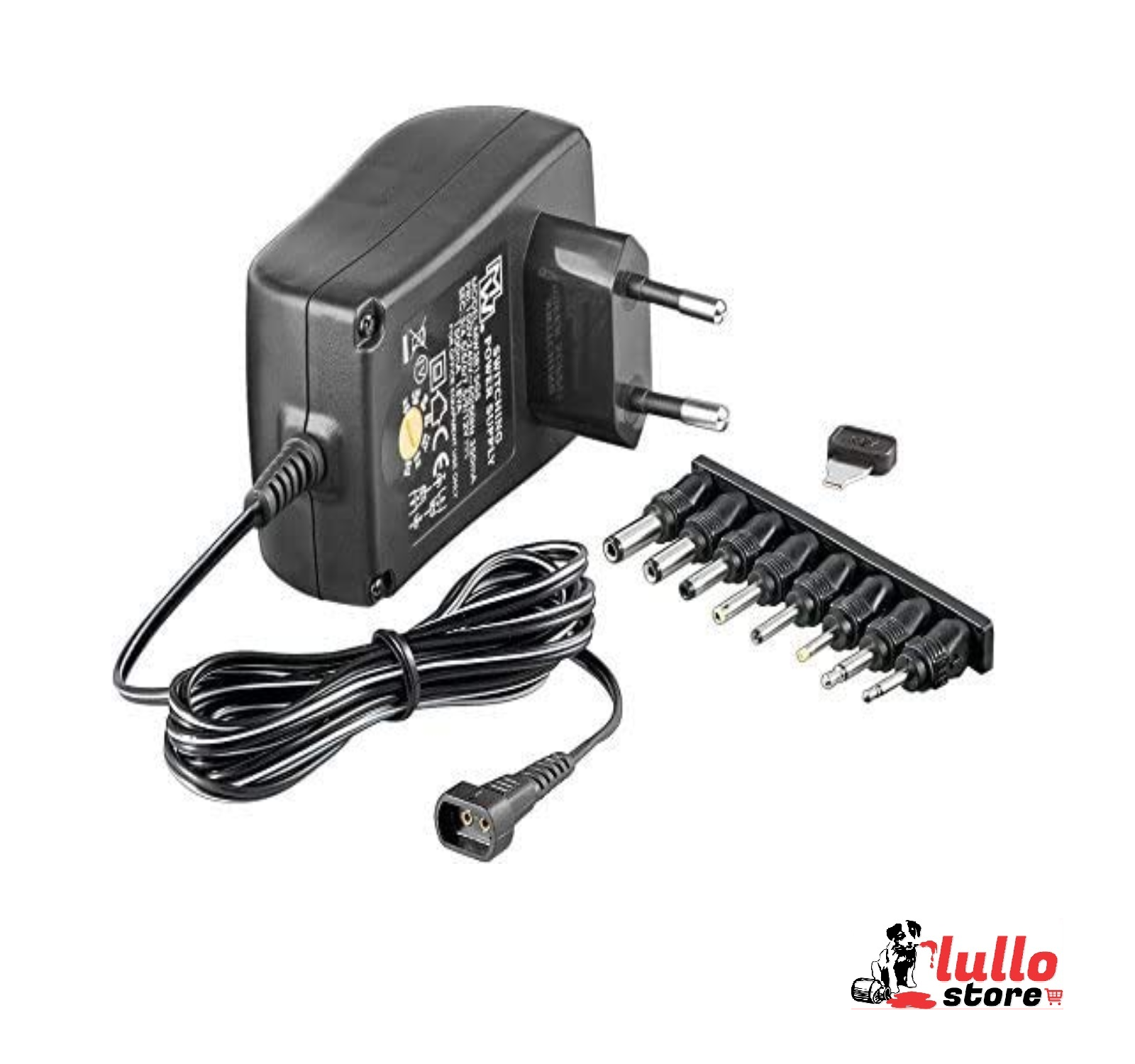 Alimentatore universale stabilizzato spina 3-12V DC 2,25A connettori DC e Jack