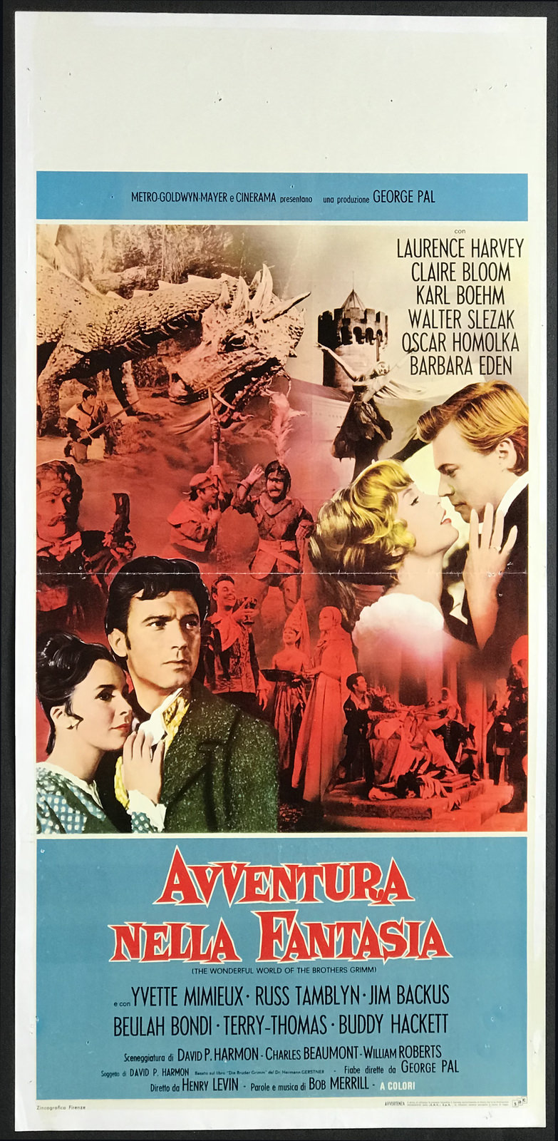 Locandina originale film Avventura nella fantasia (1962) - Regia di George Pal, Henry Levin
