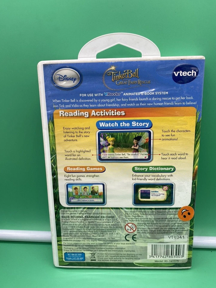 TINKER BELL and The Great Fairy Rescue V.READER Game Vtech DISNEY Complete - Image 2 of 3
