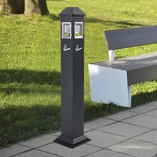 Garbage Can Cigarette End Collector Stainless with Inner Barrel Vertical Ashtray