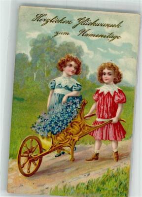 39880964 - Forget-Me-Not Twins Name Day 1907 Flower Cart