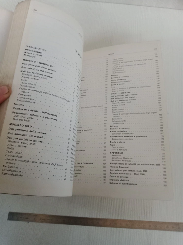 manuale originale caratteristiche dati revisione 1965 Fiat Osca 1600 500 600 etc - Immagine 4 di 4