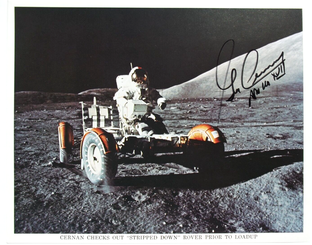 Apollo 17 Commander Gene Cernan Signed NASA Released Lithograph
