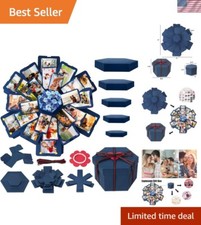 Customizable DIY Explosion Gift Box - Blue Surprise Album for Special Occasions