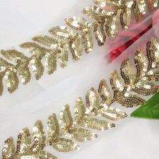Pailletten Bestickt Blumenmuster Kante Rand Band Kostüm Dekor Applique Zum Nähen