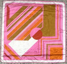 Vintage Scarf Pink Geometric Print