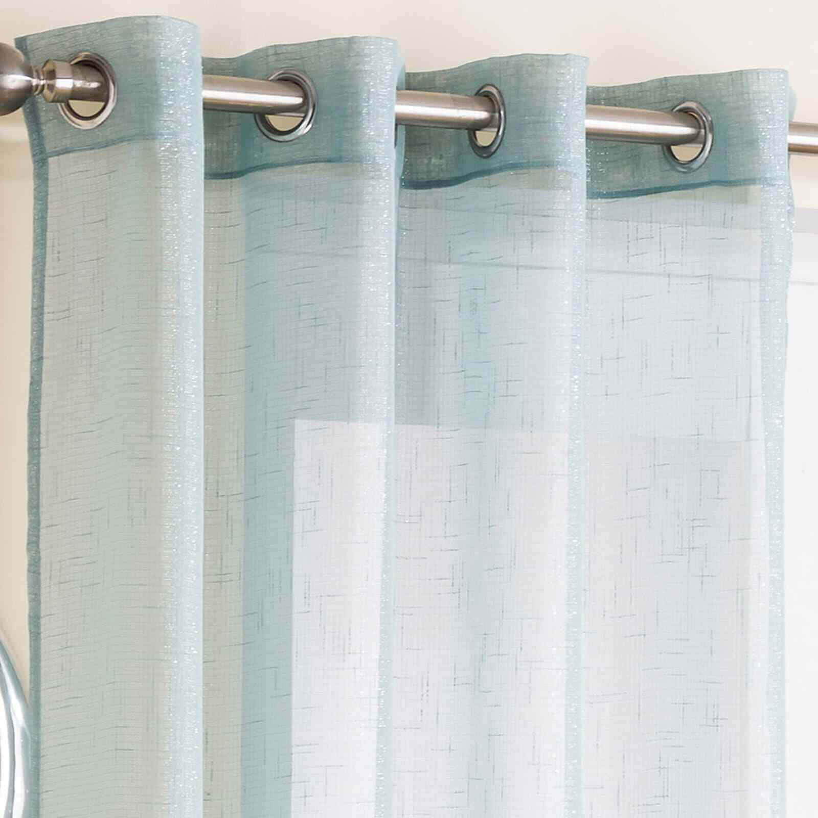 REDUCED Glitter Sparkle Voile Curtain Metallic Eyelet Ring Top Panel