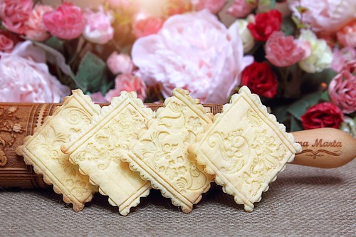 Embossed rolling pin Xmas gifts Baking Tool Cookie Springerle mold Clay stamp - Picture 6 of 12