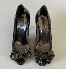 MIU MIU - Patent Leather Peep Toe Pumps - Womens EU Size 36