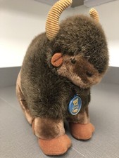 Vintage Dakin 1985 10" Stuffed Fluffy Bison Buffalo w/Tags Cute