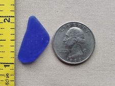 PURE BEACH SEA GLASS SURF TUMBLED COBALT BLUE NAVY OCEAN FROSTED PENDANT R02
