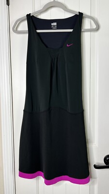 Nike Black/Fuchsia Multi-Color Serena Williams Tennis Dress Large XS  Performance