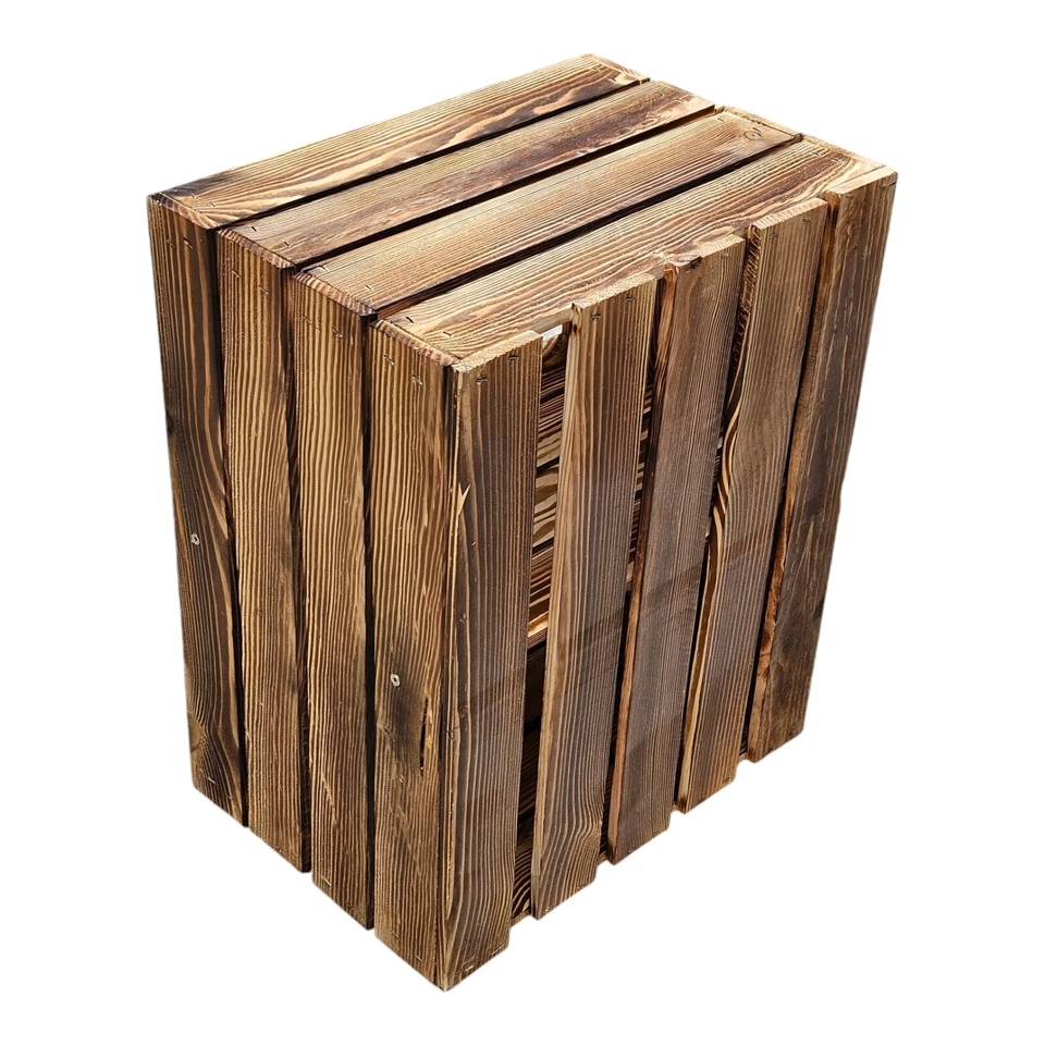 Cassetta portafrutta cassetta in legno scaffale scaffale in legno mensola da parete 50 x 40 x 30 cm fiammata set da 4 - Immagine 3 di 4