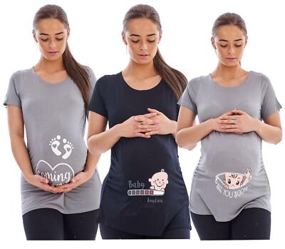 Umstands T-Shirt lustig Baby Print Schwangerschaft Top süß Bauch Geschenk für Mama