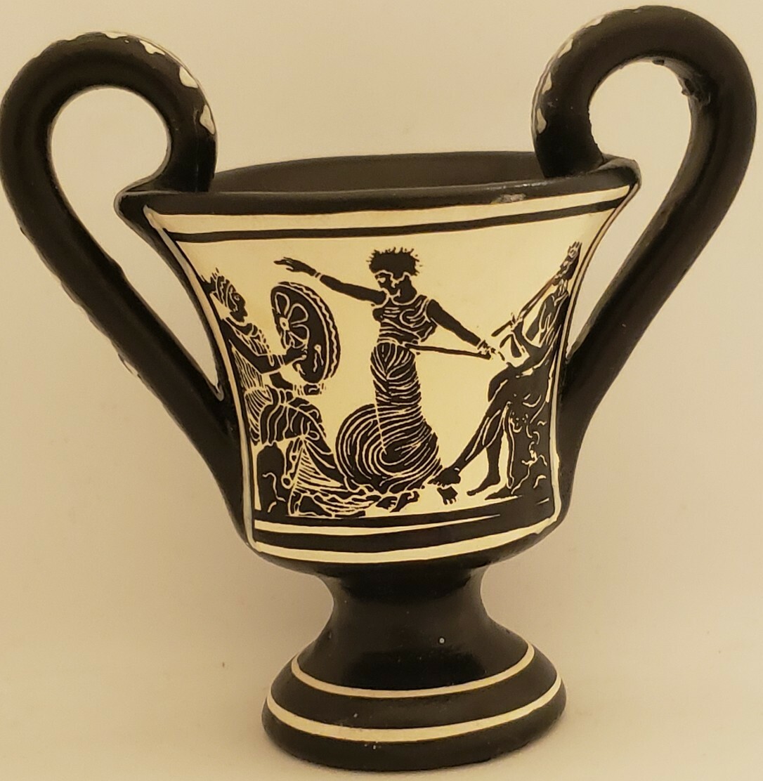 Vintage D. Vassilopoulos Greek Replica Vase Signed by Artist No 209/D