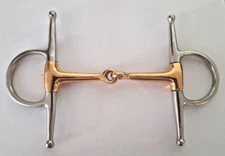 English Horse Saddle Full Cheek Stainless Steel Snaffle Bit w/ 5" Copper Mouth