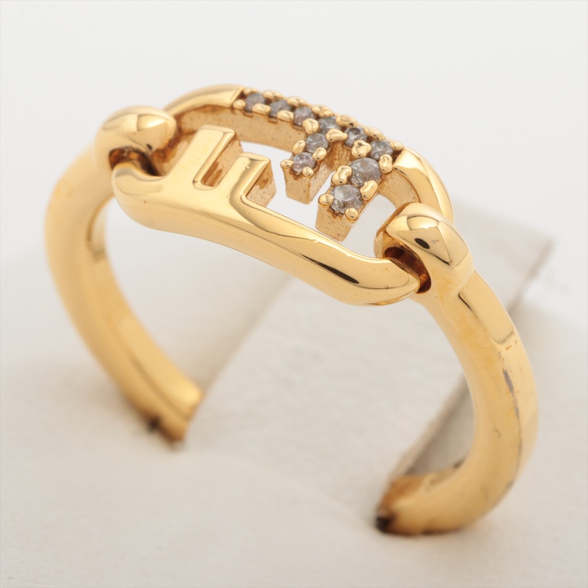 Fendi Auroc Ring S GP×Rhinestone Gold | eBay