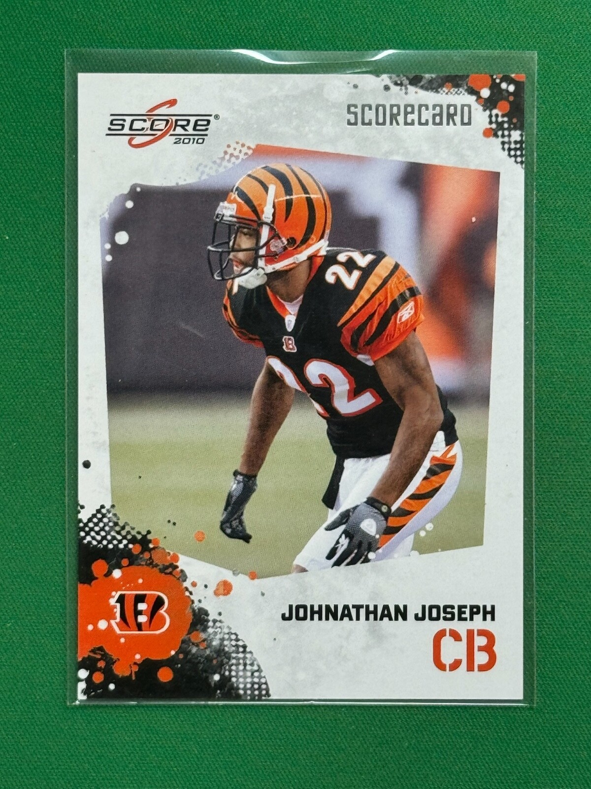 2010 Score Football Johnathan Joseph #62 Scorecard /499