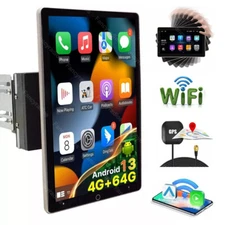 4+64G Android 13 Car Stereo Double 2DIN Rotatable 10.1" Touch Screen Radio GPS 