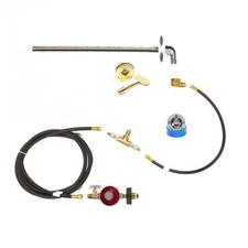 EasyFirePits Deluxe Propane Fire Pit Kit & Lifetime Warranted 316SS Log Lighter