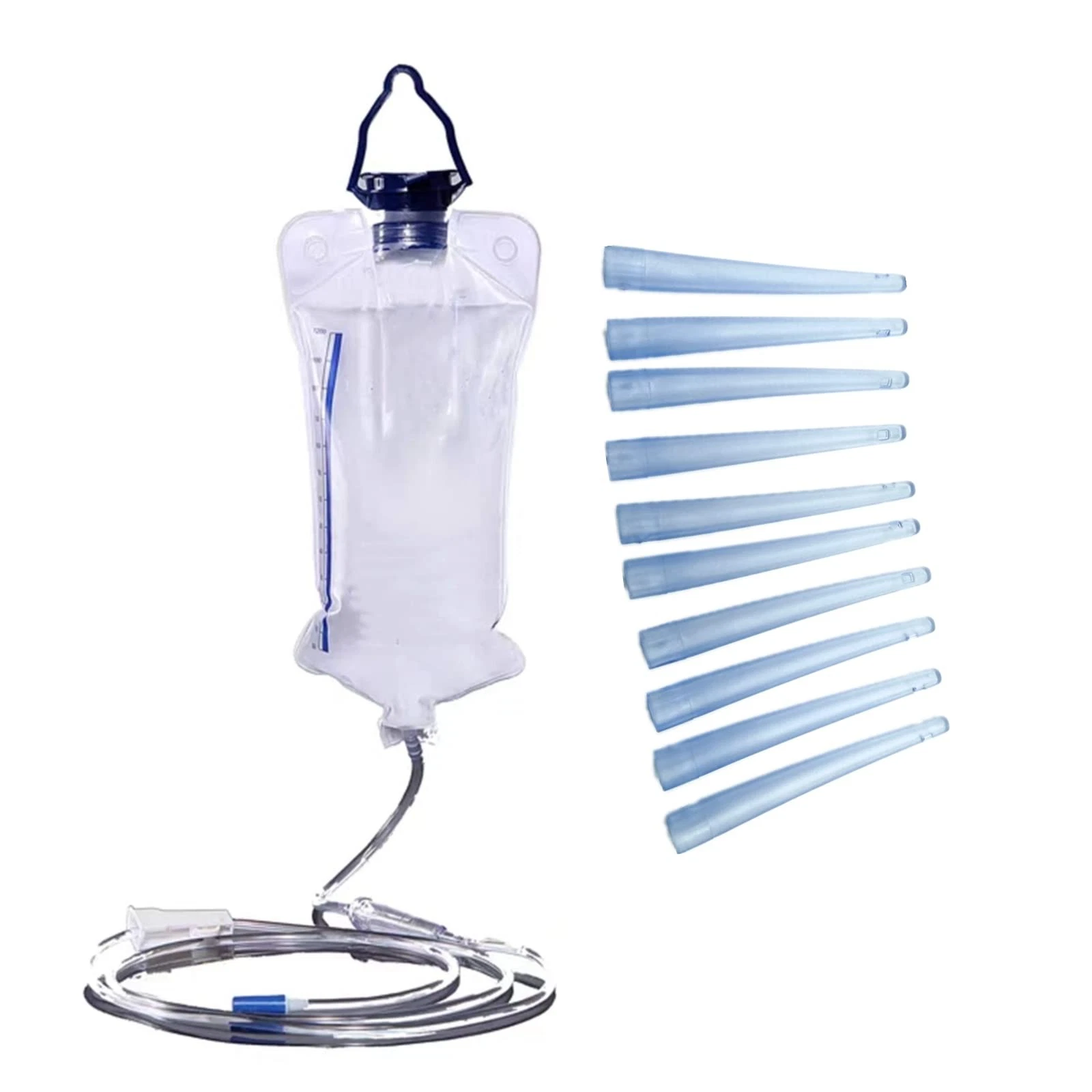 Reusable Enema Bag Kit Douche Bag, MTSXDYT 1200ml Enemas bag+10CM tube, Blue