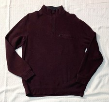 Pendleton 1/4 Zip Long Sleeve Front Pocket Maroon Pullover Sweater - Mens Medium
