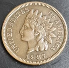 1887 Indian Head Cent AU