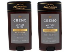 Cremo Vintage Suede Aluminum Free Deodorant Men 2.65 oz 2 Pack