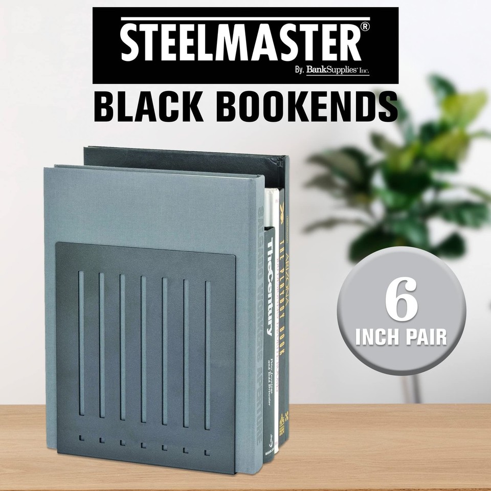 STEELMASTER by BankSupplies 6-Inch Heavy Duty Bookends | Scratch ...