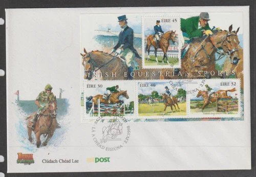 Ireland 1998 Equestrian Sports M/Sheet FDC ..envelope flaps closed
