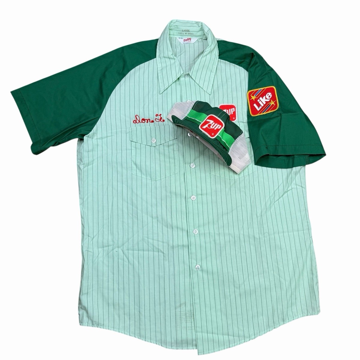 G.P.S様 Vintage 7UP Uniform Work Shirt and Hat Union Made in USA Shirt