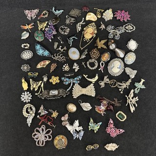 Brooches Costume Jewellery Vintage Modern Job Lot t6288