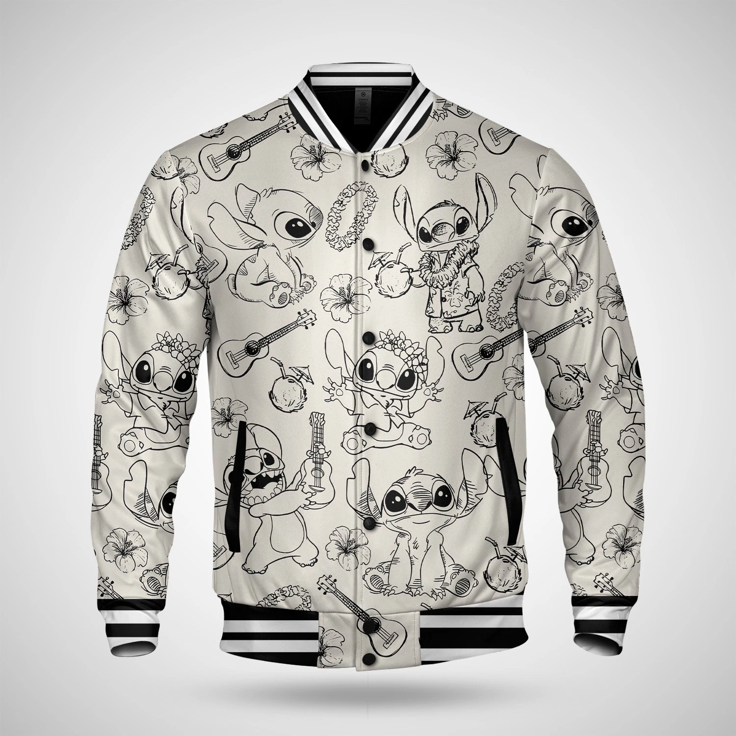 Stitch Ohana From Hawaiian Lilo And Stitch Summer Trip Retro Jacket