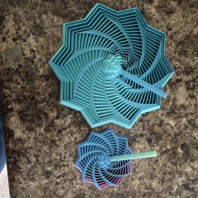 Geometric Spiral Tactile Sensory Toy Set of 2 Blue Purple Interactive fidget