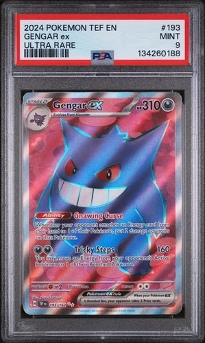 2024 POKEMON TEF EN-TEMPORAL FORCES #193 GENGAR ex ULTRA RARE - PSA 9 MINT