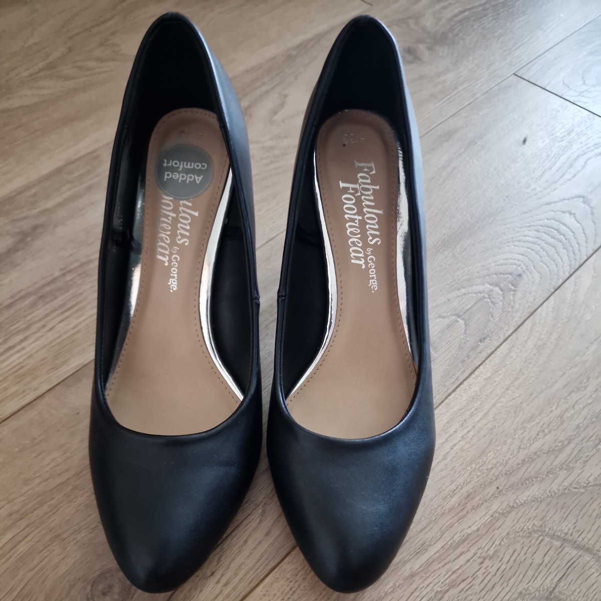 Ladies, Fabulous Footwear By George, Black, Leather, heel cm