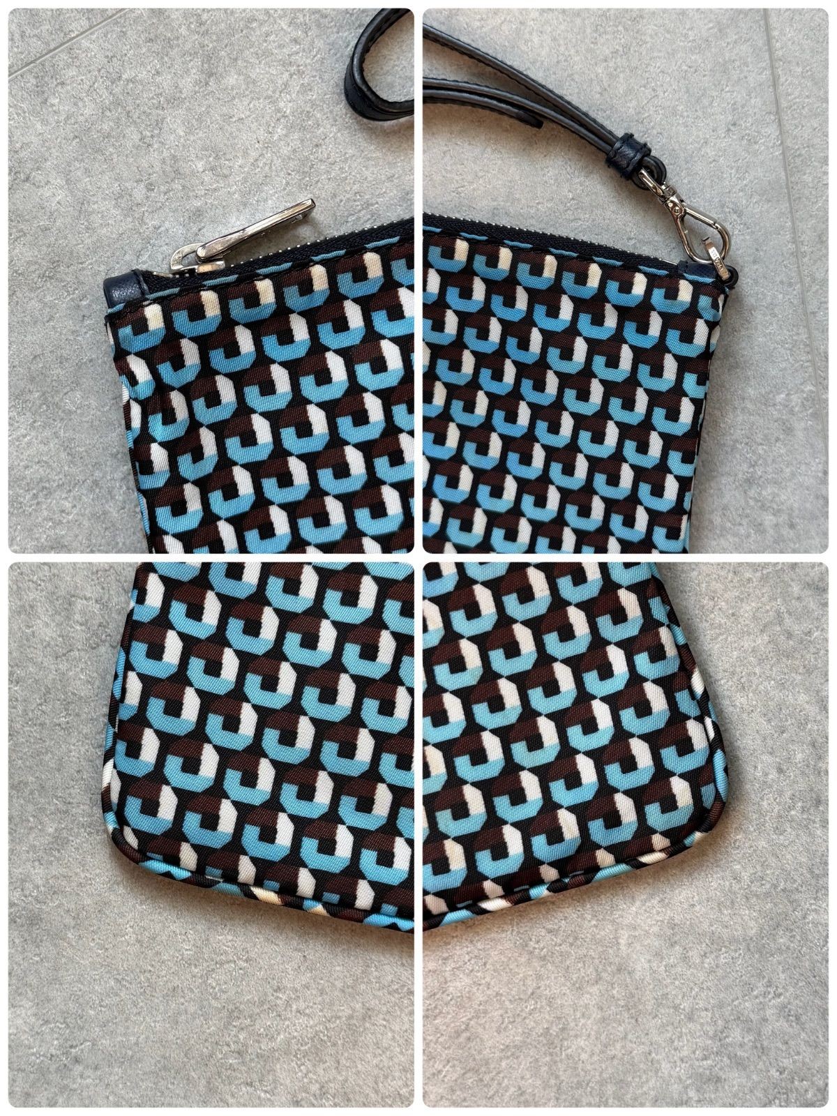 PRADA Triangle Logo Plate Geometric Pattern Clutc… - image 9