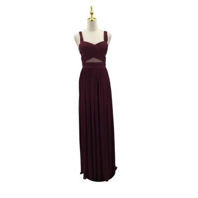 BIRDY GREY XS burgundy cabernet Elyse mesh insert bridesmaid maxi dress NEW 0B4
