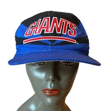VTG 90s New York Giants Apex One Snapback Adjustable Hat Cap Signed Kent Graham