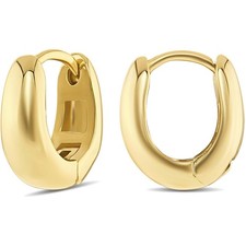 Lightweight Hypoallergenic Huggie Earrings - Classic Gold  Silver Options